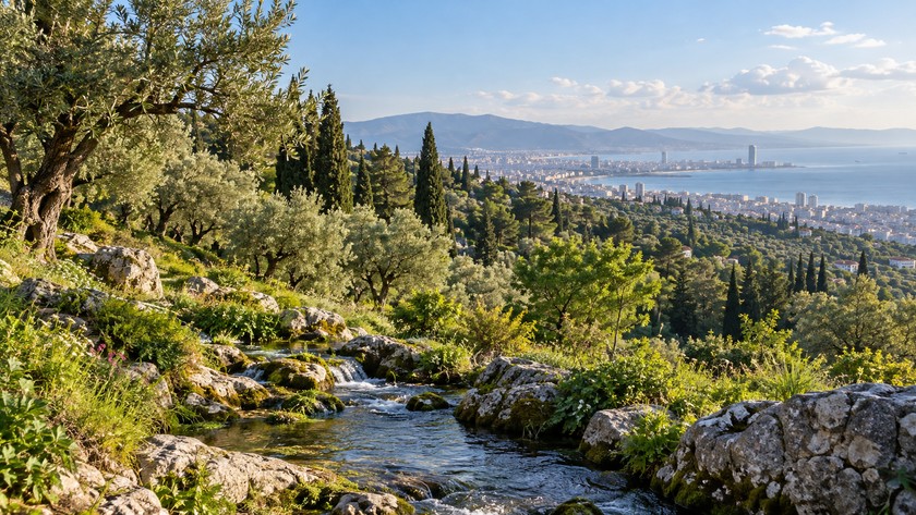 Balçova'da termal yamaç ve açık hava çevresi