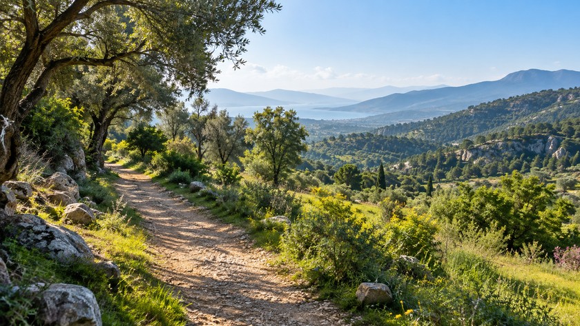 Uzundere'de yürüyüş yolu ve yeşil doku